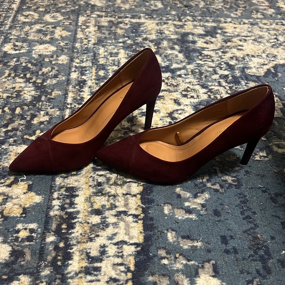 Zara Suede Pumps - Burgundy - Picture 2 of 10